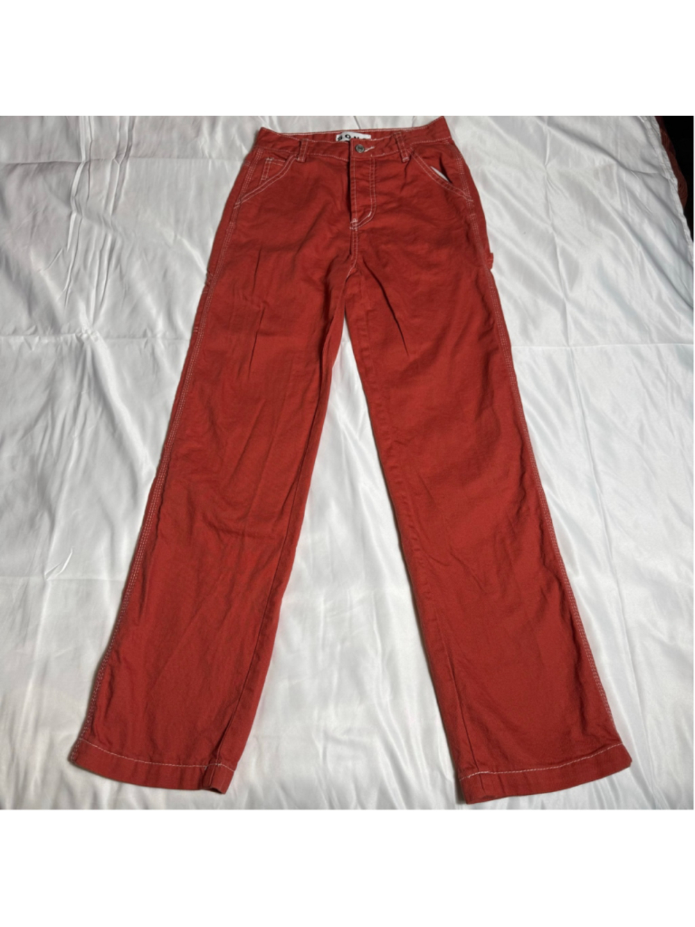 Women's S.O.N.G. Straight Leg Pants Size 1 Red White Contrast Stitching